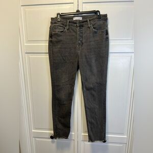 Flying Monkey Button Fly Jeans With Raw Hem Size Women’s 31 Color Charcoal Gray